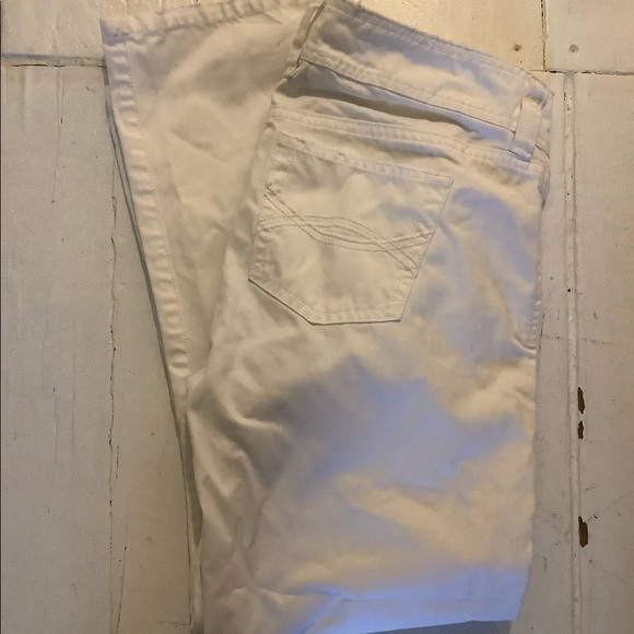Abercrombie y2k white crop bootcut jeans 6 8 - Picture 1 of 6